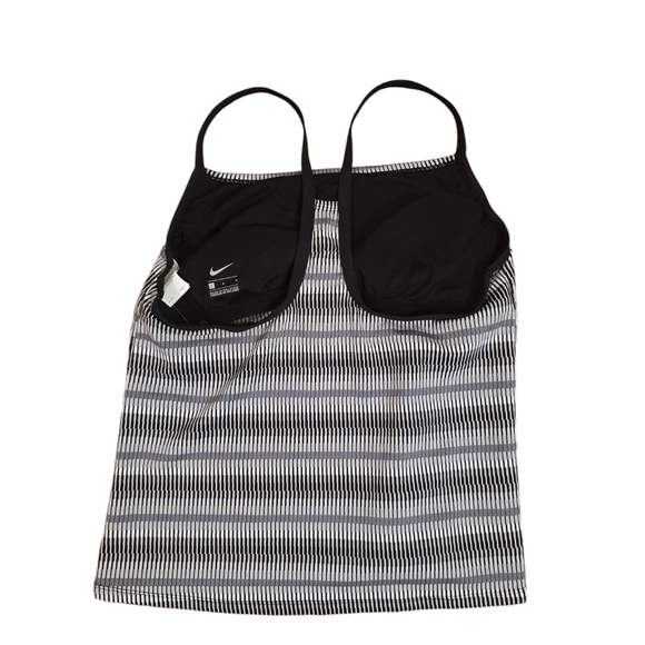 Nike Tankini Bathing Suit Top NWT Black, Gray, White Size Large - Picture 4 of 6